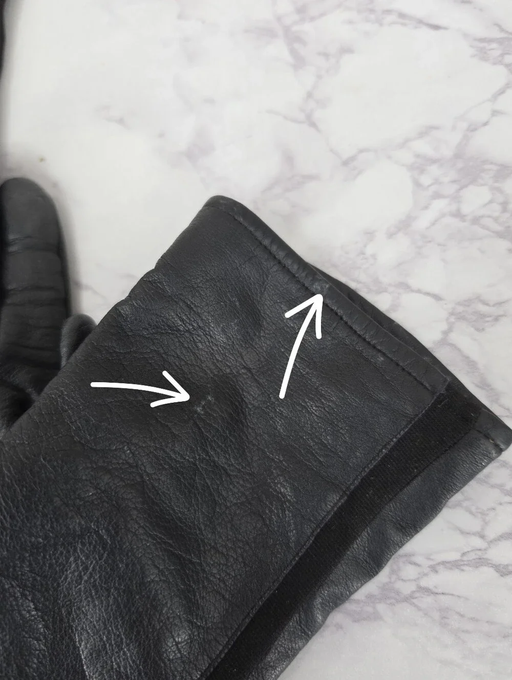 Fownes Long Black Leather Gloves with Nylin Stretch Contrast Dress Oprea